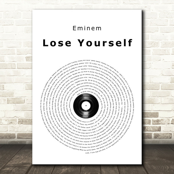 Eminem Lose Yourself Vinyl Record Song Lyric Wall Art Print