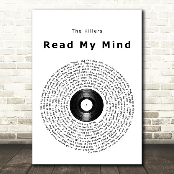 The Killers Read My Mind Vinyl Record Song Lyric Wall Art Print