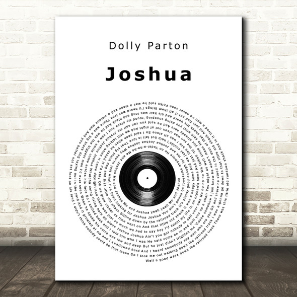 Dolly Parton Joshua Vinyl Record Song Lyric Wall Art Print