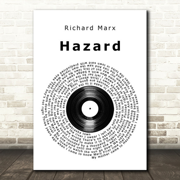 Richard Marx Hazard Vinyl Record Song Lyric Wall Art Print