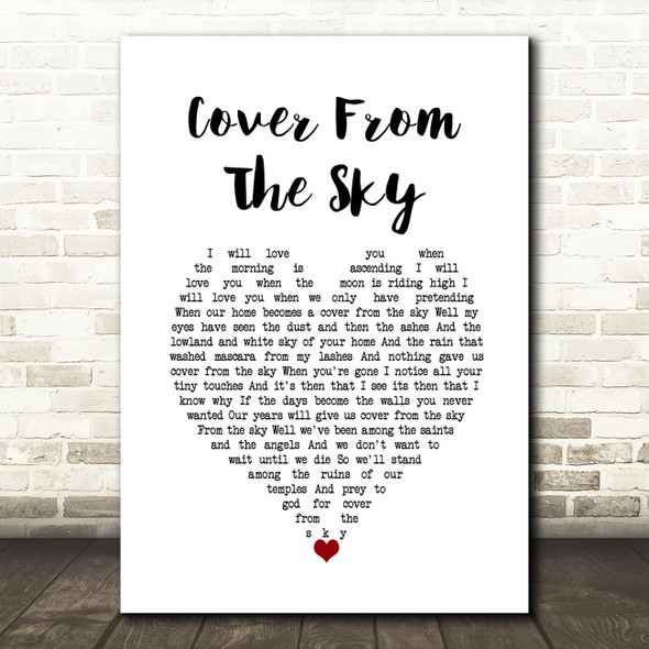 Deacon Blue Cover From The Sky White Heart Song Lyric Wall Art Print