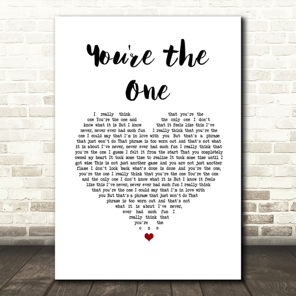 The Unkool Hillbillies You're the One White Heart Song Lyric Wall Art Print