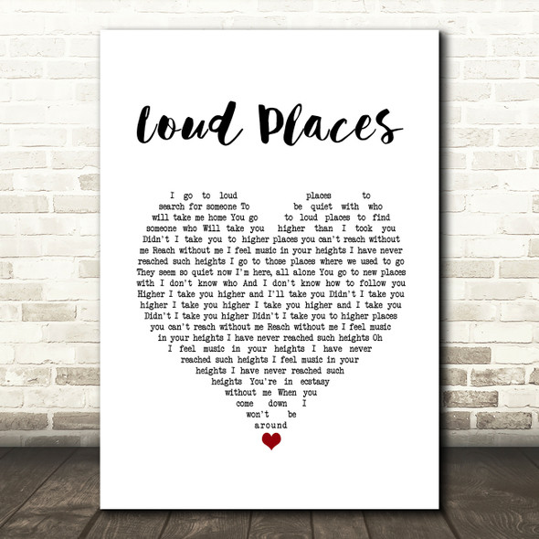 Jamie XX feat. Romy Loud Places White Heart Song Lyric Wall Art Print