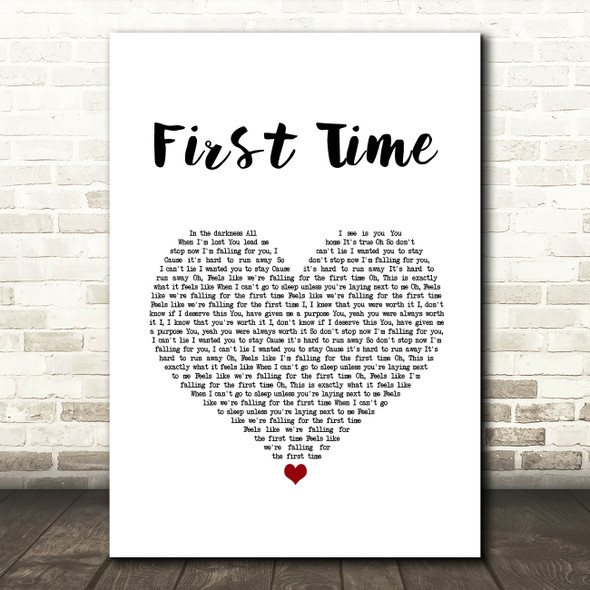 Seven Lions First Time White Heart Song Lyric Wall Art Print