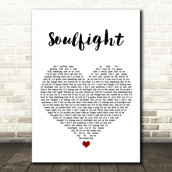 The Revivalists Soulfight White Heart Song Lyric Wall Art Print