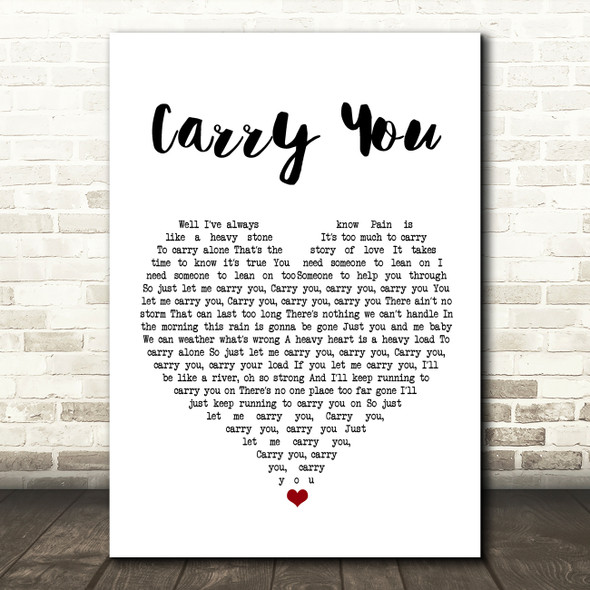 The Teskey Brothers Carry You White Heart Song Lyric Wall Art Print