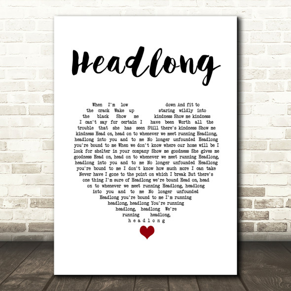 John Smith Headlong White Heart Song Lyric Wall Art Print