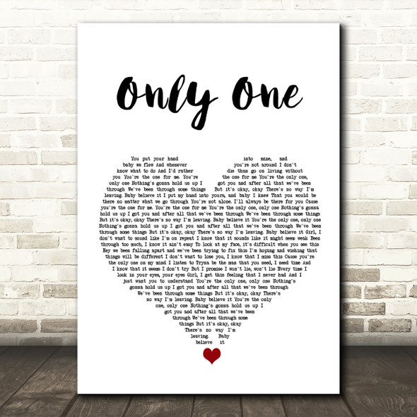 NF Only One White Heart Song Lyric Wall Art Print