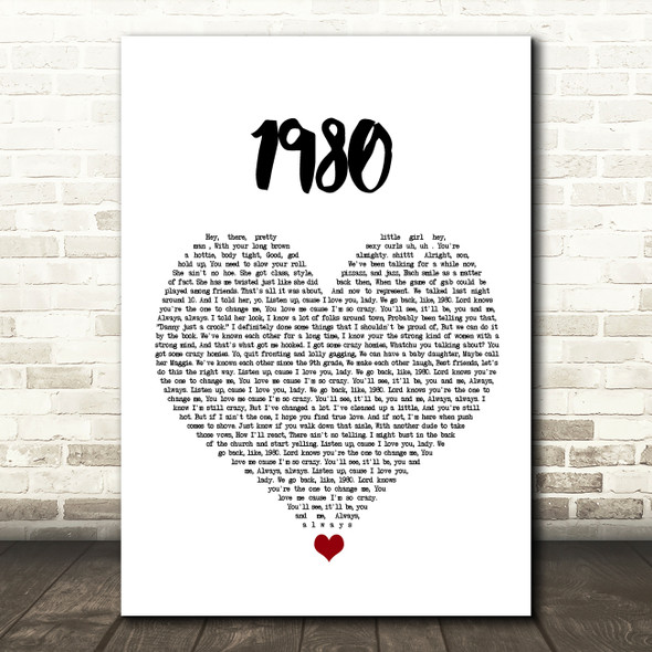 Rehab 1980 White Heart Song Lyric Wall Art Print