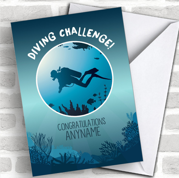 Scuba Diving Challenge Congratulations Personalized Greetings Card