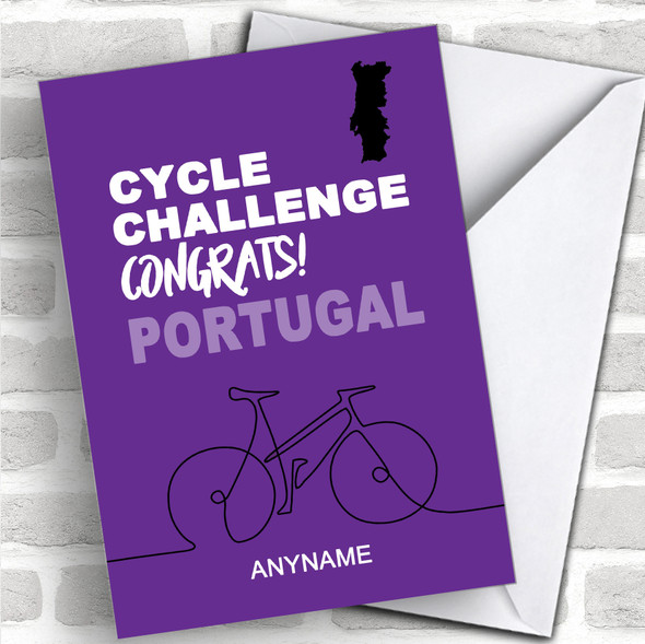 Cycle Portugal Challenge Congrats Personalized Greetings Card
