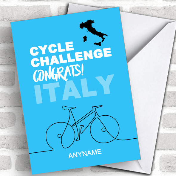 Cycle Italy Challenge Well Done Personalized Greetings Card