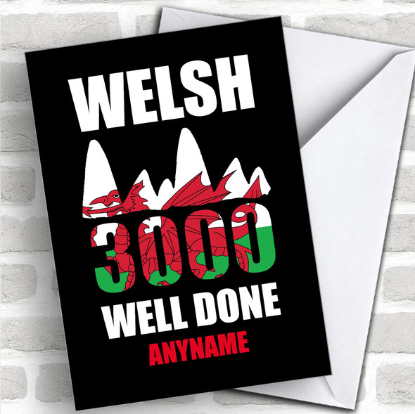 Welsh 3000 Challenge Well Done Personalized Greetings Card