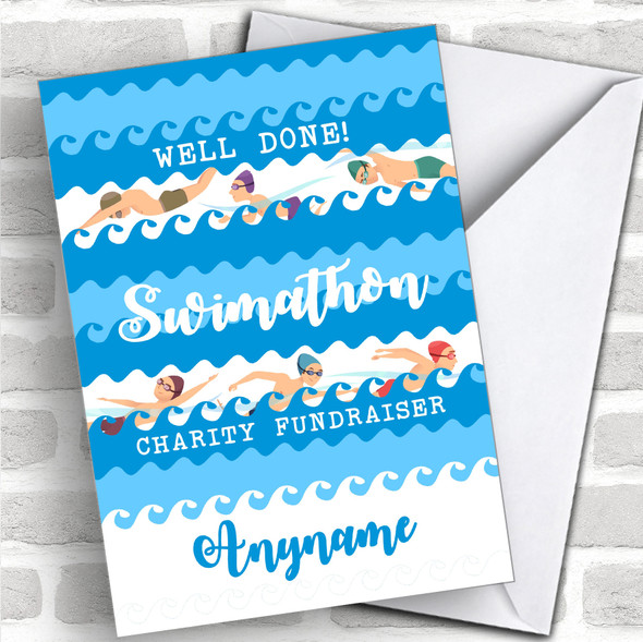 Swimathon Well Done Personalized Greetings Card