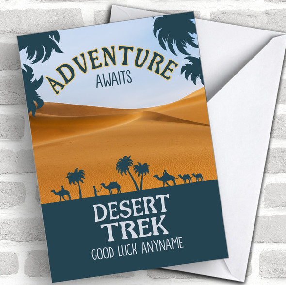 Desert Trek Adventure Awaits Good Luck Personalized Good Luck Card