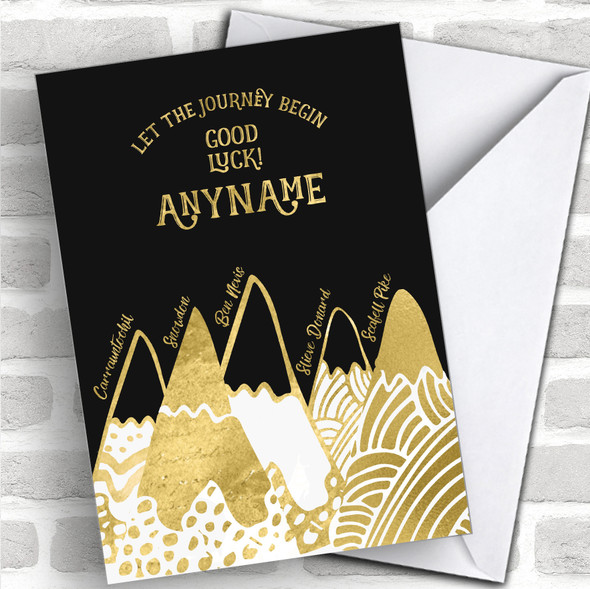 5 Peak Challenge Gold Style Good Luck Personalized Good Luck Card