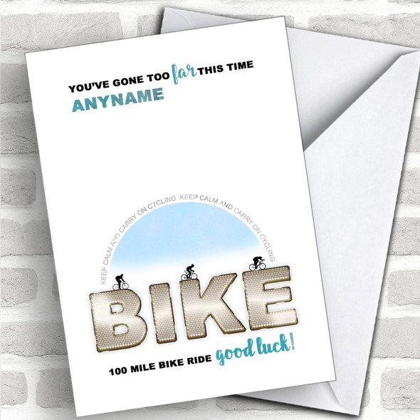 Funny 100 Mile Bike Ride Good Luck Personalized Good Luck Card