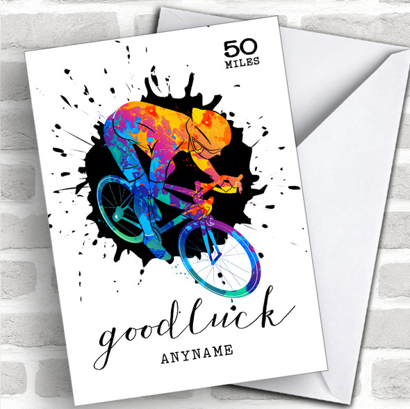 50 Mile Bike Challenge Good Luck Personalized Good Luck Card