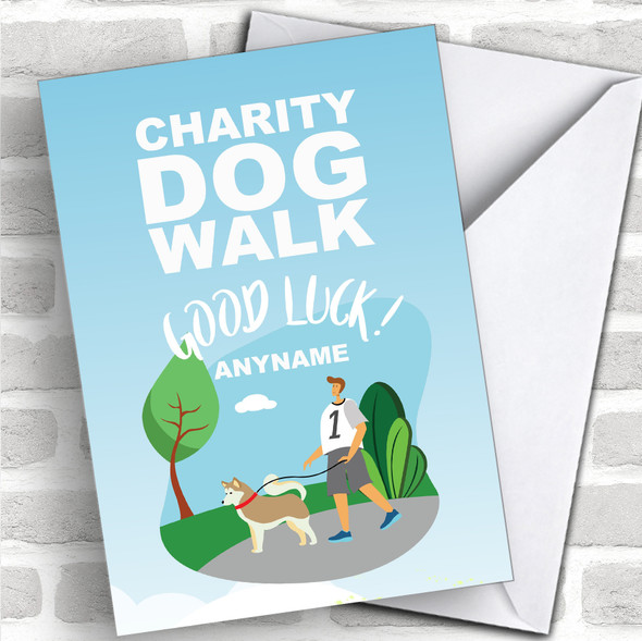 Charity Dog Walk Good Luck Personalized Good Luck Card