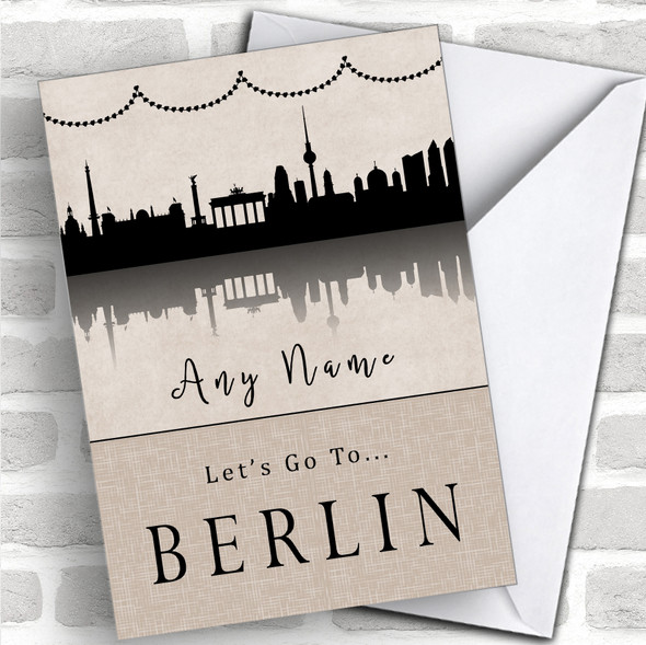 Surprise Let's Go To Berlin Personalized Greetings Card
