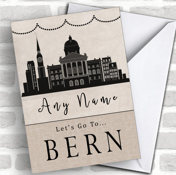 Surprise Let's Go To Bern Personalized Greetings Card