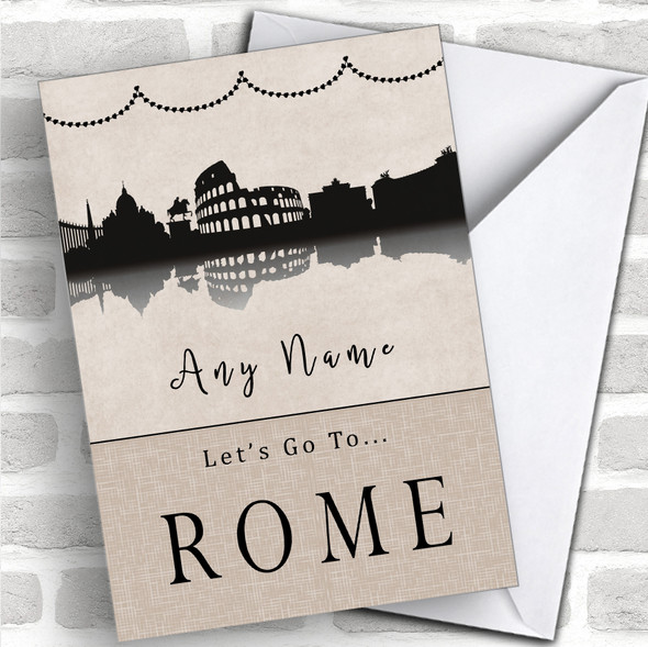 Surprise Let's Go To Rome Personalized Greetings Card