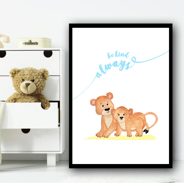 Zoo Tigers Children's Nursery Bedroom Wall Art Print