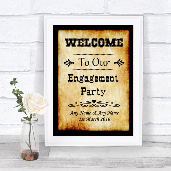 Western Welcome To Our Engagement Party Personalized Wedding Sign