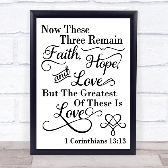 Christian Bible Love Quote Typogrophy Wall Art Print