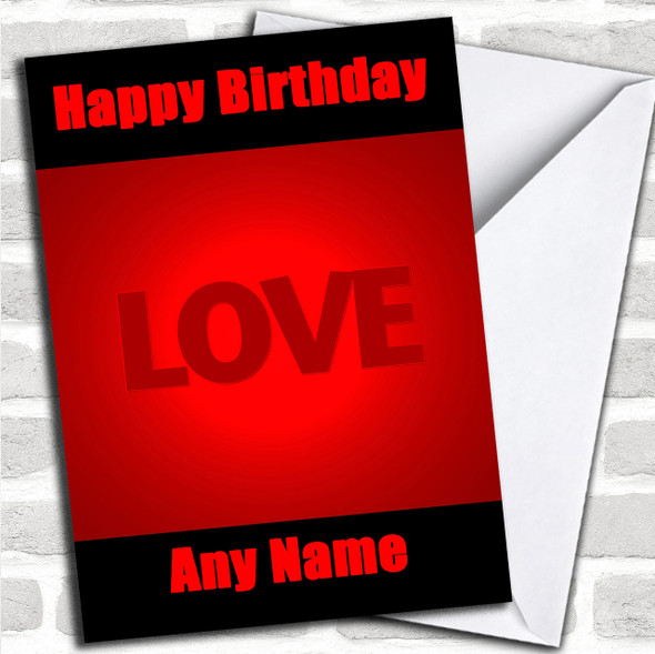 Red And Black Love Romantic Personalized Birthday Card