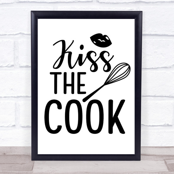Kitchen Kiss The Cook Quote Typogrophy Wall Art Print