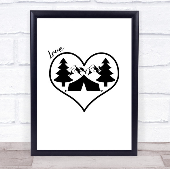 Love Camping Unfinished Quote Typogrophy Wall Art Print