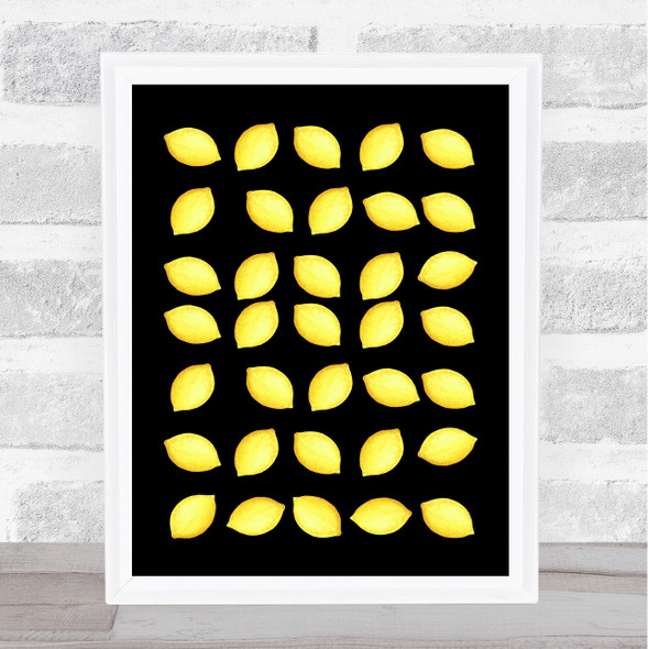 Mini Lemons Repeated Decorative Wall Art Print