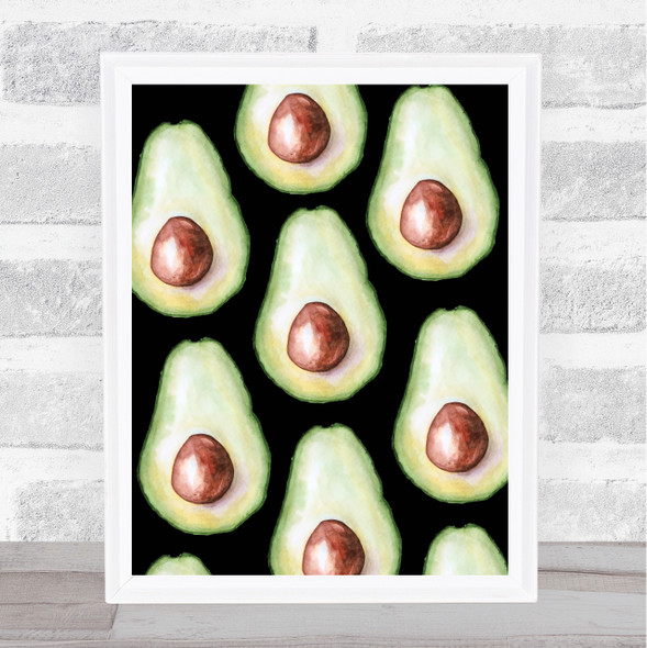 Avocado Repeated Decorative Wall Art Print