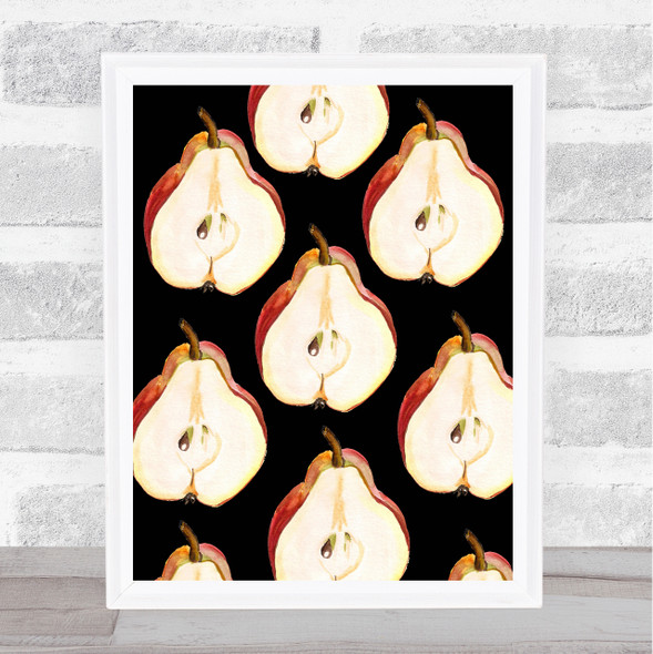 Pear Repeated Decorative Wall Art Print