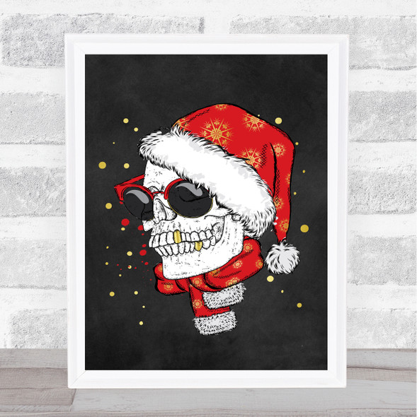 Skeleton Xmas Skull Decorative Wall Art Print