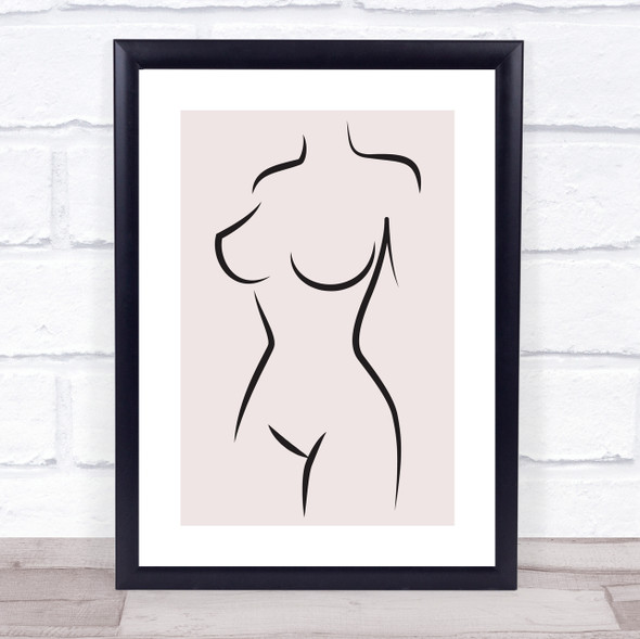 Block Colour Line Art Nude Female Body Decorative Wall Art Print