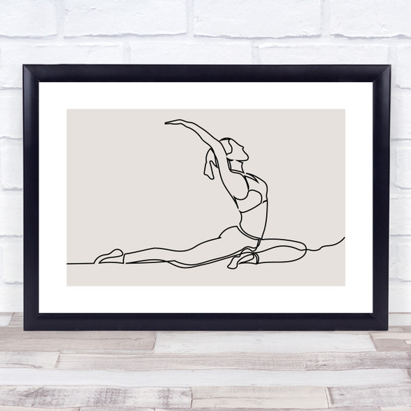 Block Colour Line Art Lady Exercising Decorative Wall Art Print