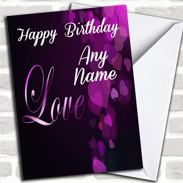 Gorgeous Purple Love Romantic Personalized Birthday Card