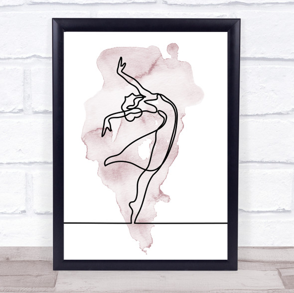 Watercolor Line Art Ballet Dancer Decorative Wall Art Print