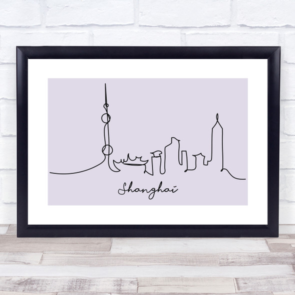 Block Colour Line Art Shanghai Decorative Wall Art Print