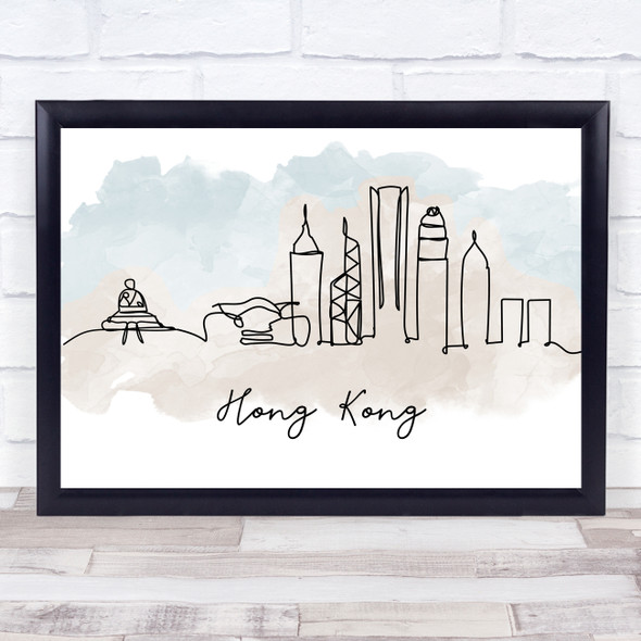 Watercolor Line Art Hong Kong Decorative Wall Art Print