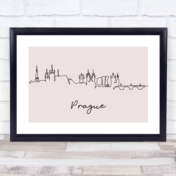 Block Colour Line Art Prague Decorative Wall Art Print