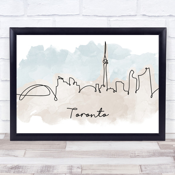 Watercolor Line Art Toronto Decorative Wall Art Print