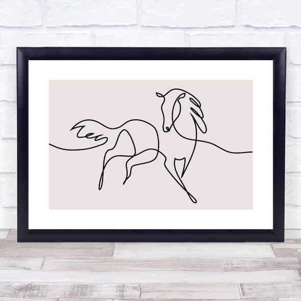 Block Colour Line Art Horse Decorative Wall Art Print