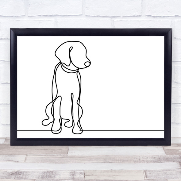 Black & White Line Art Dog Decorative Wall Art Print