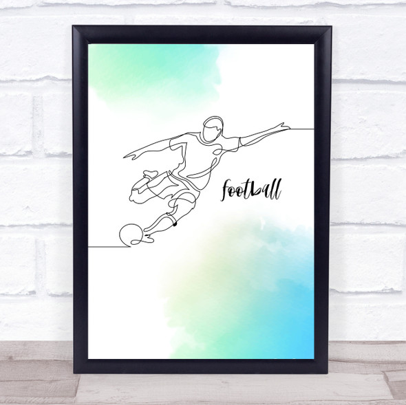 Football Watercolor Effect Decorative Wall Art Print