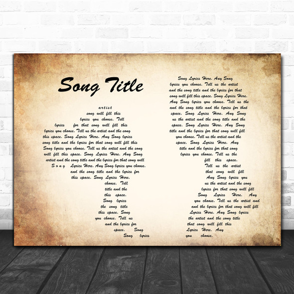 Any Song Lyrics Custom Landscape Couple Wall Art Personalized Lyrics Music Wall Art Print