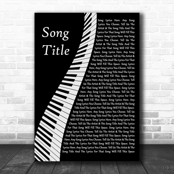 Any Song Custom Piano Personalized Lyrics Print
