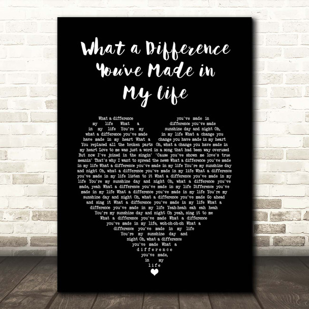 Ronnie Milsap What a Difference Youve Made in My Life Black Heart Song Lyric Print